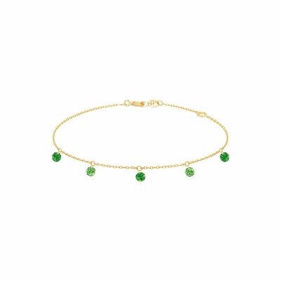 Bracelet LA BRUNE & LA BLONDE CONFETTI Vert en or jaune et tsavorites de 0.65ct