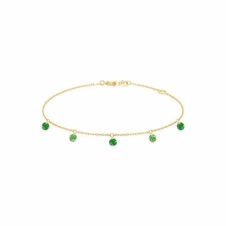 Bracelet La Brune & La Blonde CONFETTI Vert en or jaune et tsavorites de 0.65ct