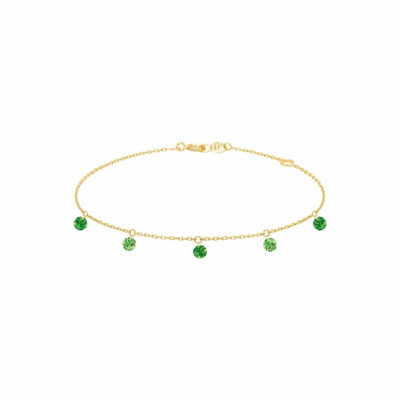 LA BRUNE & LA BLONDE CONFETTI green bracelet, yellow gold and 0.65ct tsavorites