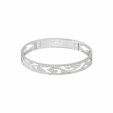 Akillis Tattoo right capsa bracelet, white gold, diamond pave