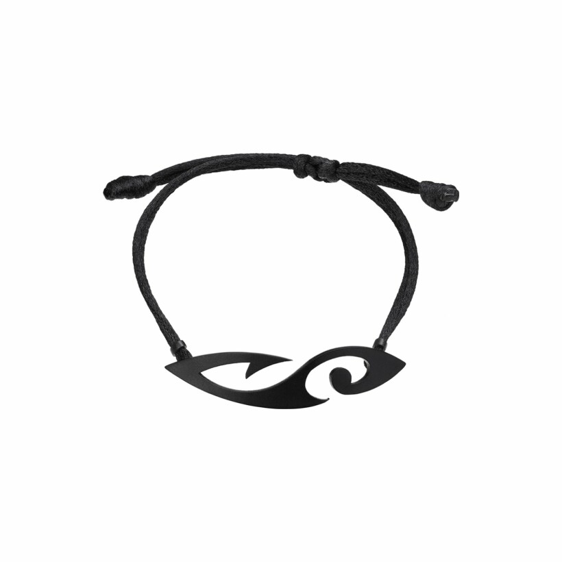 Akillis Tattoo cord bracelet, titanium and black DLC