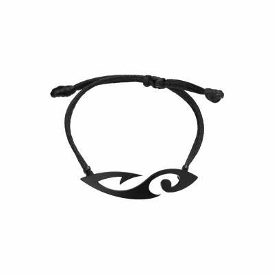 Bracelet Akillis cordon Tattoo en titane dlc noir