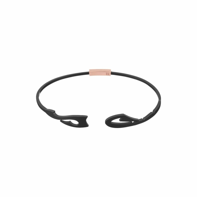 Akillis Tattoo flexible bracelet, titanium and black DLC