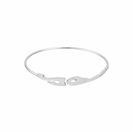 Akillis Tattoo flexible bracelet, white gold, diamond pave