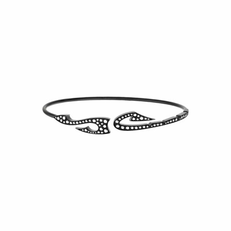 Akillis Tattoo flexible bracelet, rose gold, black DLC, black diamond pave