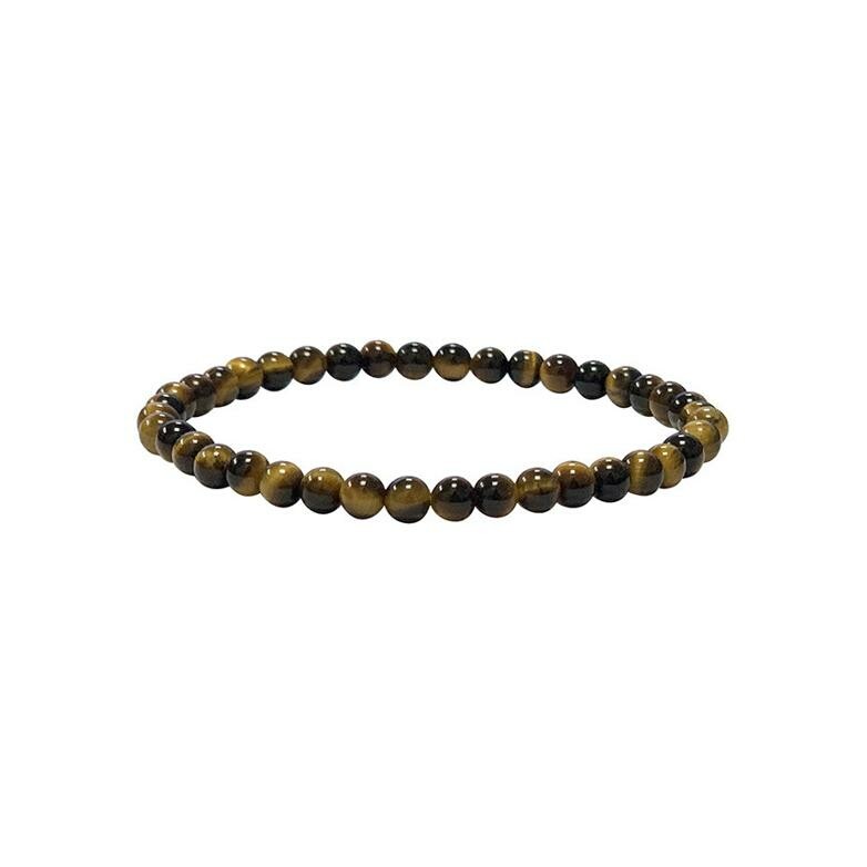 Bracelet Minerama boules en œil de tigre, 4mm