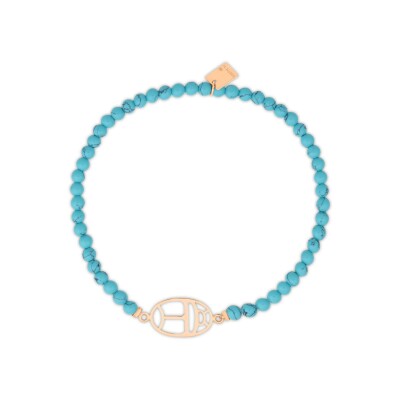 Bracelet GINETTE NY TWENTY en or rose et turquoise 