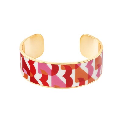 Bracelet jonc ouvert ajustable Bangle Up B Print en laiton