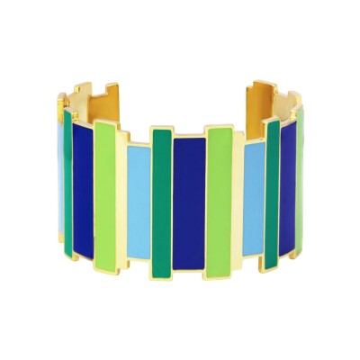 Bracelet manchette Bangle Up Ines Multico en laiton doré