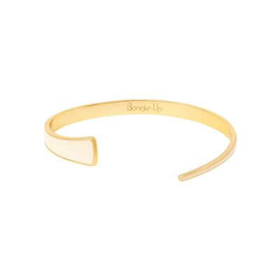 Bracelet jonc ouvert ajustable Bangle Up Tara
 en laiton doré laqué