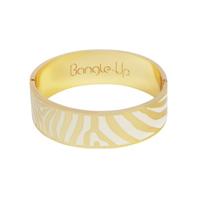 Bracelet Bangle Up Zebra en métal doré laqué, taille 2