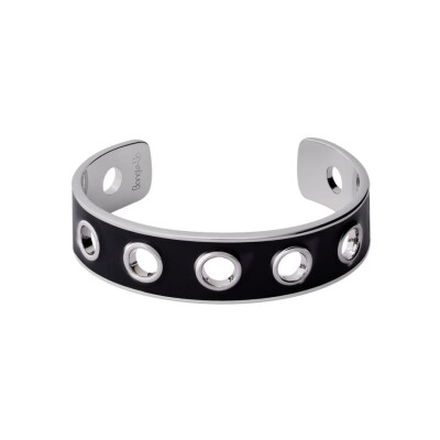 Bracelet jonc ajustable Bangle Up Eyelet en laiton rhodié laqué