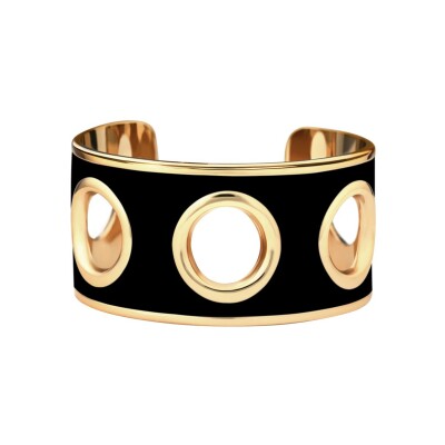 Bracelet manchette Bangle Up Eyelet en laiton doré laqué