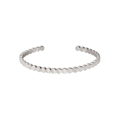 Bracelet jonc ouvert ajustable Bangle Up Lumi en laiton rhodié