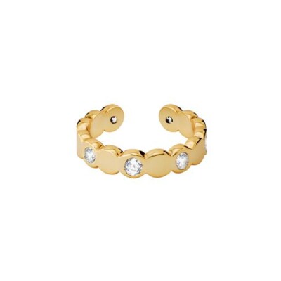 Bague Bangle Up Lumi en laiton doré et oxyde de zirconium