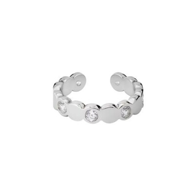 Bague Bangle Up Lumi en laiton rhodié et oxyde de zirconium