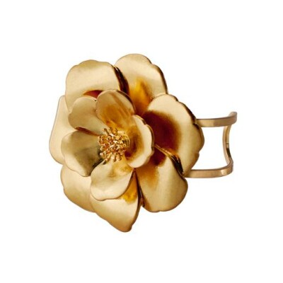 Bracelet manchette Bangle Up Peony en laiton doré