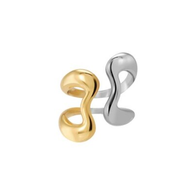 Bague Bangle Up B Line en laiton rhodié doré et rhodium