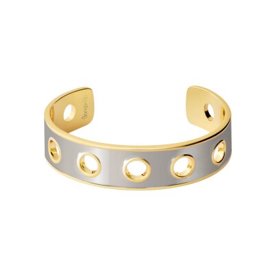 Bracelet jonc ajustable Bangle Up Eyelet en laiton rhodié doré