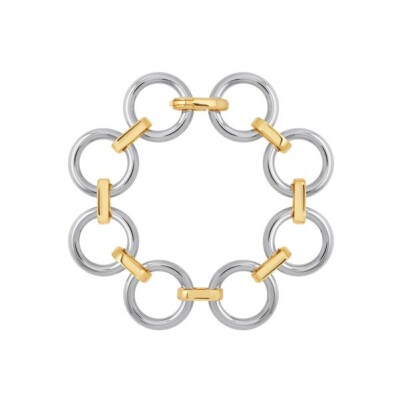 Bracelet multi anneaux Bangle Up Eyelet en laiton doré et rhodium