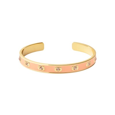 Bracelet jonc ouvert Bangle Up Gem en laiton doré laqué