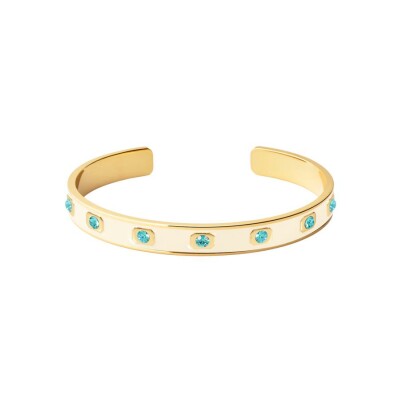 Bracelet jonc ouvert Bangle Up Gem en laiton doré laqué