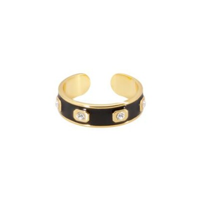 Bague Bangle Up Gem en laiton doré et email