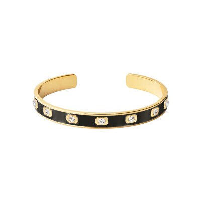 Bracelet jonc ouvert Bangle Up Gem en laiton doré laqué