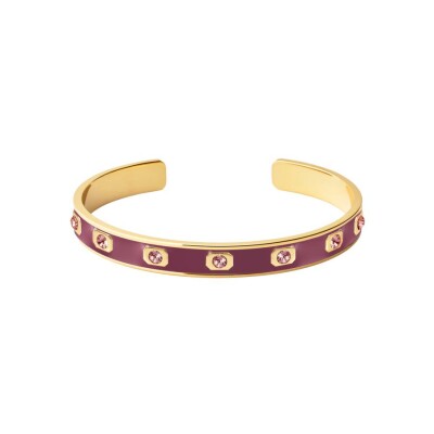 Bracelet jonc ouvert Bangle Up Gem en laiton doré laqué