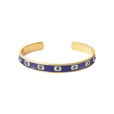 Bracelet jonc ouvert Bangle Up Gem en laiton doré laqué