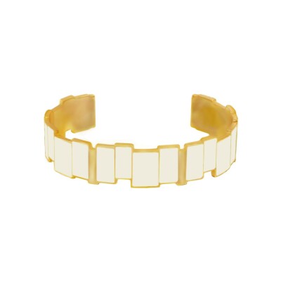 Bracelet jonc ajustable Bangle Up Ines Multico en laiton doré