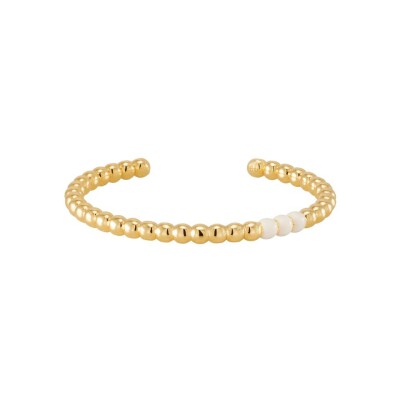 bracelet jonc ajustable Bangle Up Lumi en laiton doré et email