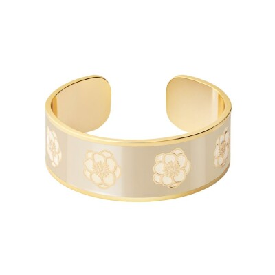 Bracelet jonc ouvert Bangle Up Peony en laiton laqué