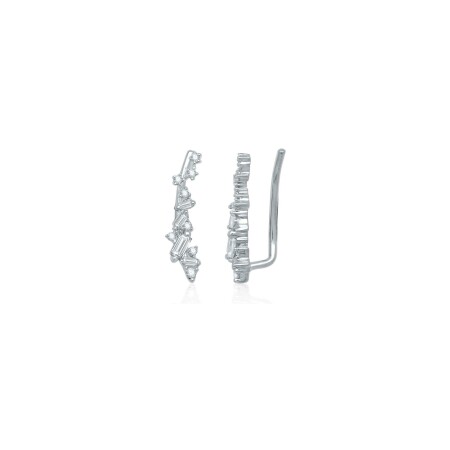 Boucles d'oreilles climber en or blanc et diamants 0,21ct