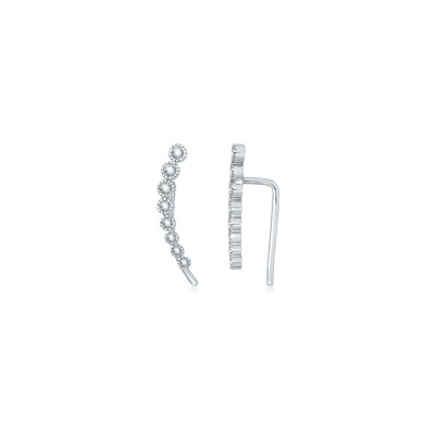 Boucles d'oreilles climber en or blanc et diamants 0,15ct