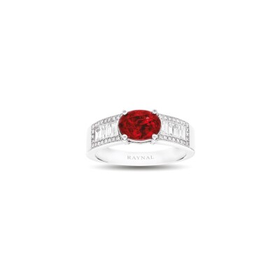 Bague Raynal Arya en or blanc, diamants et rubis