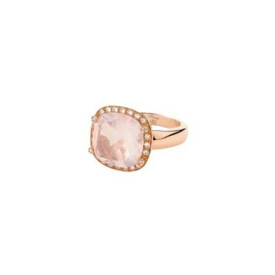 Bague Poiray Filles Antik en or rose, quartz rose et diamants