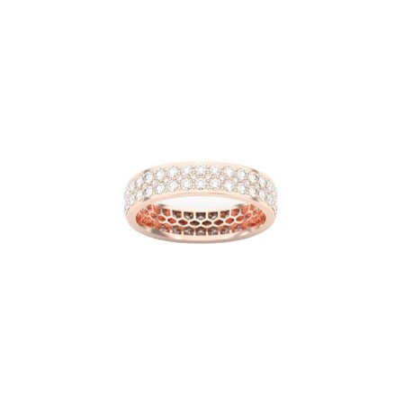 Alliance Infini en or rose et diamants