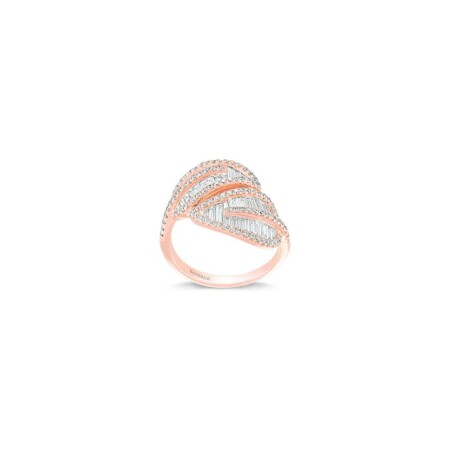 Bague en or rose et diamants