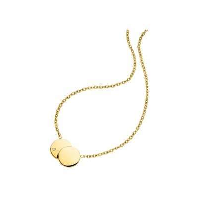 Collier Boccia Titanium en titane, plaqué or et diamant