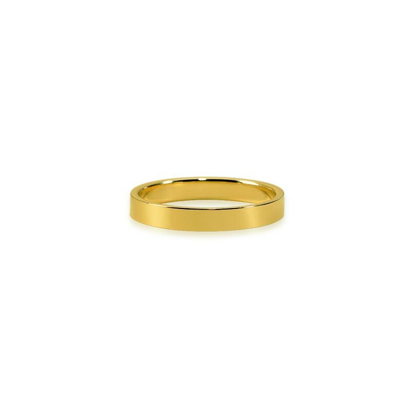 Ferret Ruban 3mm wedding band in yellow gold