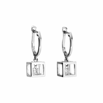 Boucles d'oreilles en or blanc et diamants
