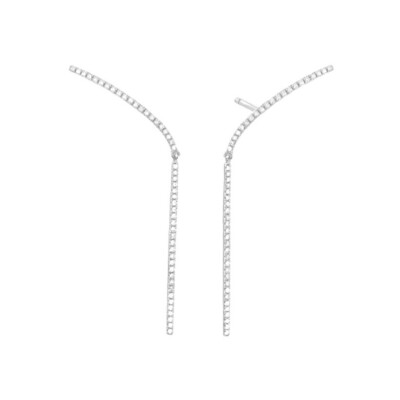 Boucles d'oreilles Raynal en or blanc et diamants