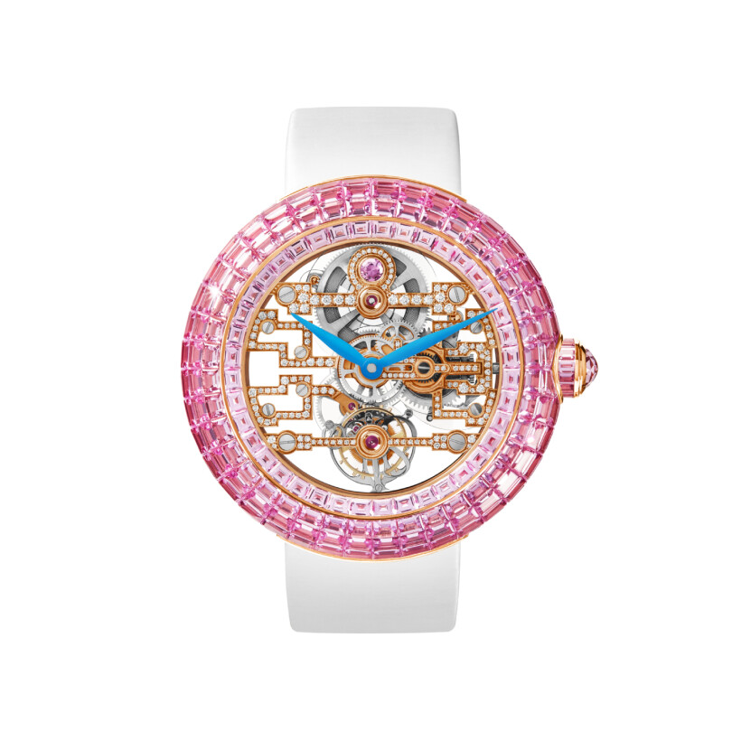 Jacob & Co Brilliant Art deco pink sapphire watch