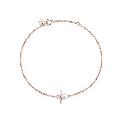 Bracelet Burato Sweet Pearls en or rose, perle de culture d'eau douce et diamants