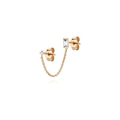 Mono boucle d'oreille Burato Solitaire en or jaune et diamants