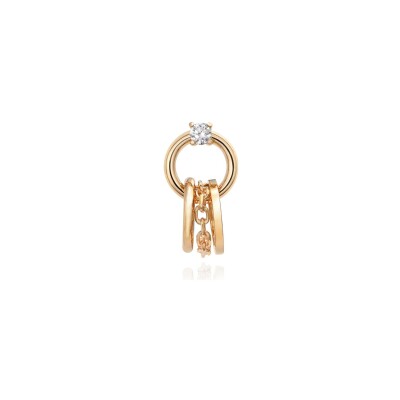 Mono boucle d'oreille Burato Linear en or jaune et diamants