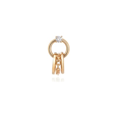 Mono boucle d'oreille Burato Linear en or jaune et diamants
