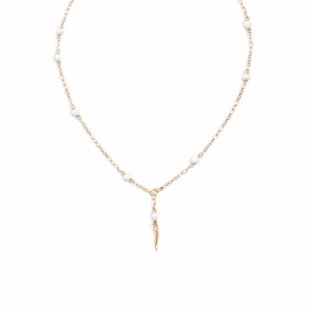 Pomellato Capri necklace, rose gold and white ceramic, 60cm