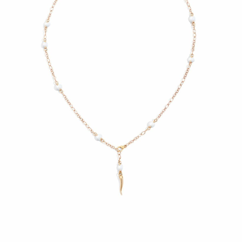 Pomellato Capri necklace, rose gold and white ceramic, 60cm
